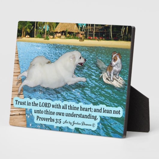 Schöne Eskimo Dog Scripture Plaque Proverbs 3:5 Fotoplatte (Seite)