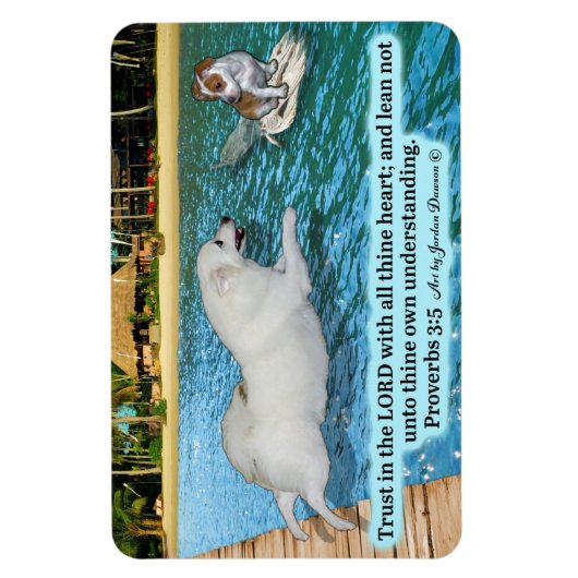 Schöne Eskimo Dog Scripture Sprichwörter 3:5 Magnet (Vertikal)