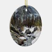 Schöne Estes Park Colorado Winter Stream Keramik Ornament (Rechts)