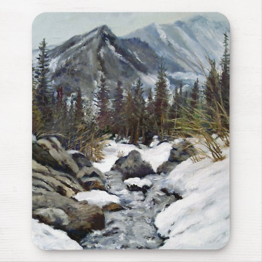 Schöne Estes Park Colorado Winter Stream Mouse Mousepad (Vorne)