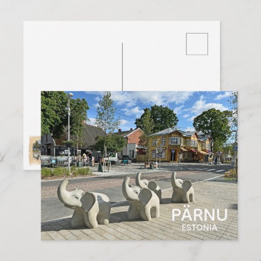 Schöne estnische Pärnu-Ansichtskarte! Postkarte (Vorne/Hinten)