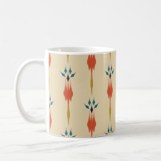 Schöne ethnisch abstrakte Kunst des Ikat Kaffeetasse (Links)