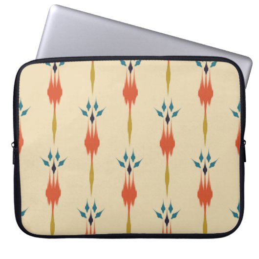 Schöne ethnisch abstrakte Kunst des Ikat Laptopschutzhülle (Vorderseite)