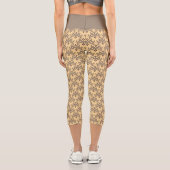 Schöne ethnische Damaskus-Muster-Pointillismus Capri Leggings (Rückseite)
