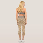Schöne ethnische Damaskus-Muster-Pointillismus Capri Leggings (Rückseite)