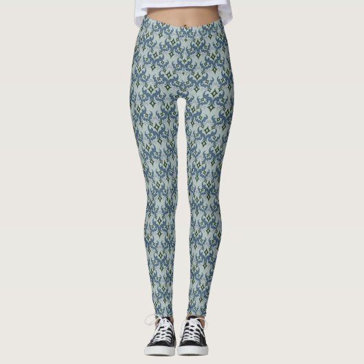 Schöne ethnische Damaskus-Punktmusterung Leggings (Vorderseite)