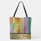 Schöne ethnische Frau überall in der Print-Tasche Tasche (Rückseite)