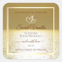 Schöne Etiketten für Golden Ocean-Produkte Quadratischer Aufkleber