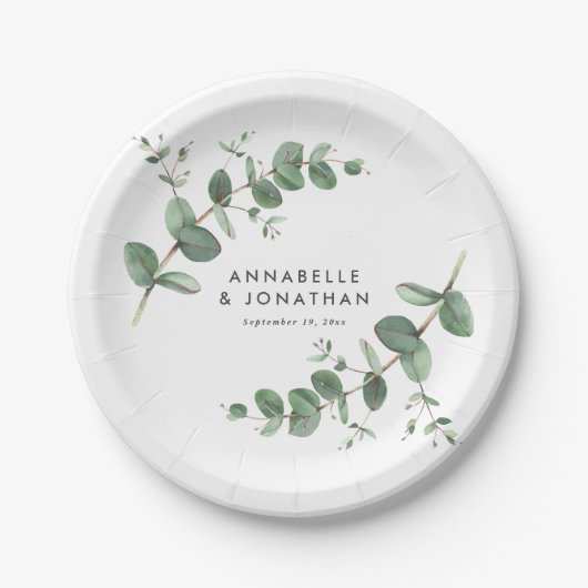 Schöne Eukalyptus-Blatttraube Pappteller (Vorderseite)