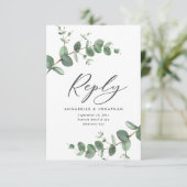 Schöne Eukalyptus-Blatttraube RSVP Karte (Stehend Vorderseite)