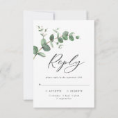 Schöne Eukalyptus-Blatttraube RSVP Karte (Rückseite)