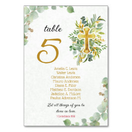 Schöne Eukalyptus-Christliche Hochzeit Tischnummer