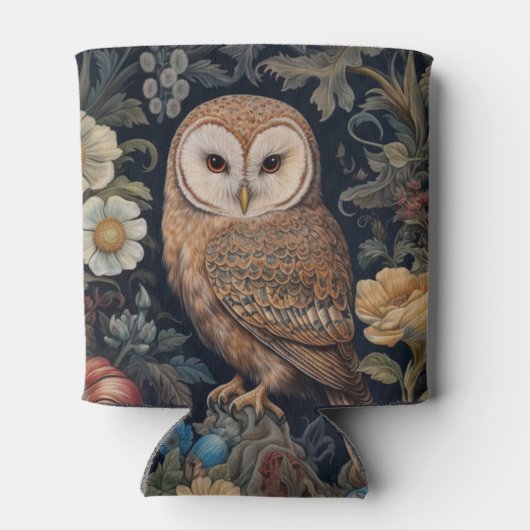 Schöne Eule im Jugendstil-Stil des Gartens Dosenkühler (Rückseite)