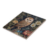 Schöne Eule im Jugendstil-Stil des Gartens Fliese (Seite)