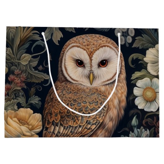 Schöne Eule im Jugendstil-Stil des Gartens Große Geschenktüte (Rückseite)