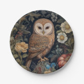 Schöne Eule im Jugendstil-Stil des Gartens Pappteller (Vorderseite)