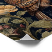 Schöne Eule im Jugendstil-Stil des Gartens Poster (Ecke)