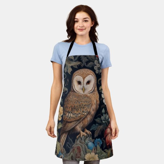 Schöne Eule im Jugendstil-Stil des Gartens Schürze (Getragen)