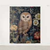 Schöne Eule im Jugendstil-Stil des Gartens Wandteppich (Vorderseite)