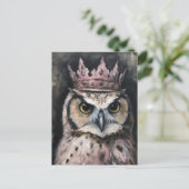 Schöne Eule in einer Krone Postkarte (Stehend Vorderseite)