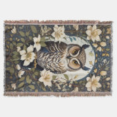 Schöne Eule und Jasmine-Blume Decke (Vorderseite)