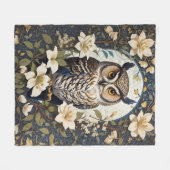 Schöne Eule und Jasmine-Blume Fleecedecke (Vorderseite (Horizontal))