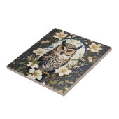 Schöne Eule und Jasmine-Blume Fliese (Seite)