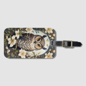 Schöne Eule und Jasmine-Blume Gepäckanhänger (Vorderseite (Horizontal))
