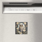 Schöne Eule und Jasmine-Blume Magnet (In Situ (Geschirrspüler))