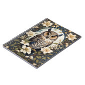 Schöne Eule und Jasmine-Blume Notizblock (Linke Seite)