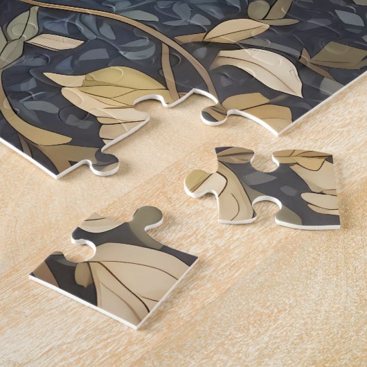 Schöne Eule und Jasmine-Blume Puzzle (Seite)