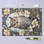 Schöne Eule und Jasmine-Blume Seidenpapier (Handwerk)