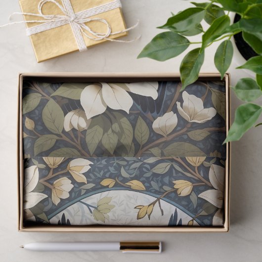 Schöne Eule und Jasmine-Blume Seidenpapier (Geschenk)