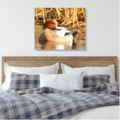 Schöne eurasische Wigeon-Ente am Teich Leinwanddruck (Insitu (Schlafzimmer))