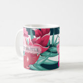 Schöne exotisch gestreifte Blume Monogramm Kaffeetasse (Vorderseite Links)