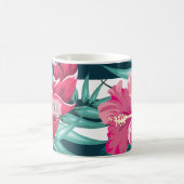Schöne exotisch gestreifte Blume Monogramm Kaffeetasse (Mittel)