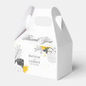 Schöne exotische Blätter Weißer Hintergrund Gefäll Geschenkschachtel (Rückseite)