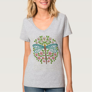 Schöne exotische blaue Libelle Pastellfarben T-Shirt