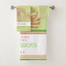 Schöne exotische Blume auf Batik-Grün Custom