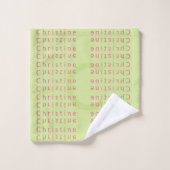 Schöne exotische Blume auf Batik-Grün Custom Badhandtuch Set (Waschlappen)