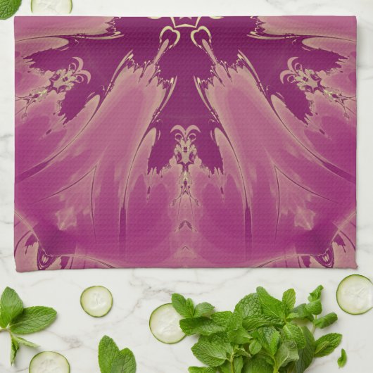Schöne exotische Blume Lila Schatten Geschirrtuch (Gefaltet)