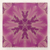 Schöne exotische Blume Lila Schatten Glasuntersetzer (Vorderseite)