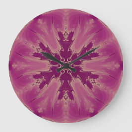 Schöne exotische Blume Lila Schatten Große Wanduhr