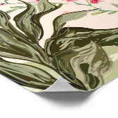 Schöne exotische Chinoiserie Tapete. Handgezeichne Poster (Ecke)