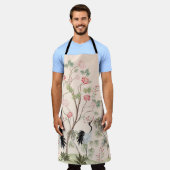 Schöne exotische Chinoiserie Tapete. Handgezeichne Schürze (Getragen)