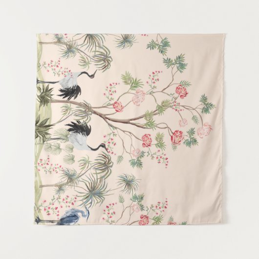 Schöne exotische Chinoiserie Tapete. Handgezeichne Wandteppich (Vorderseite (Horizontal))