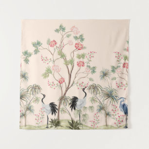 Schöne exotische Chinoiserie Tapete. Handgezeichne Wandteppich