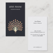 Schöne exotische Pfauenfedern Visitenkarte (Vorne/Hinten)