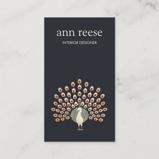 Schöne exotische Pfauenfedern Visitenkarte (Vorderseite)