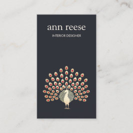 Schöne exotische Pfauenfedern Visitenkarte